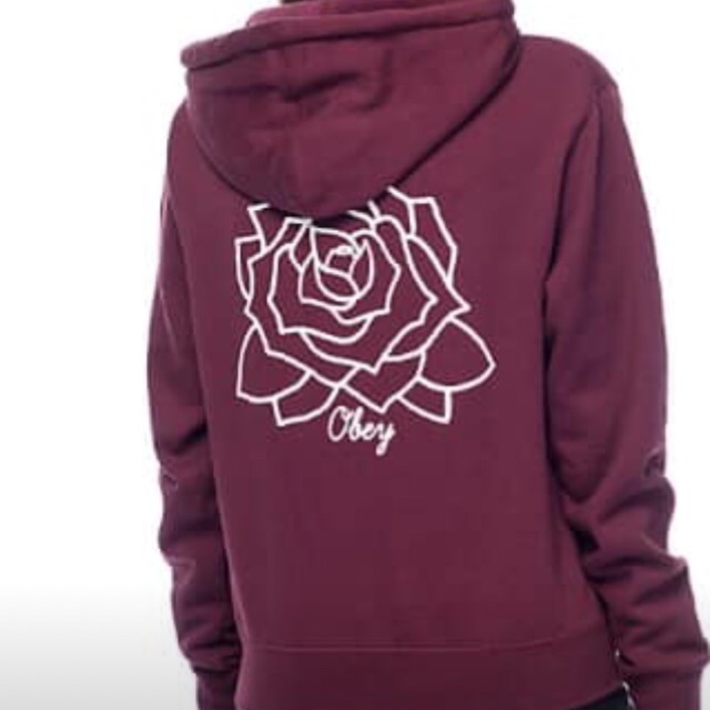 Obey Burgundy Rose Hoodie FINAL PRICE